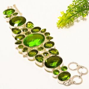 �y���������z�u���X���b�g�@�A�N�Z�T��?�@burmese peridot gemstonejewelry bracelet78nrb1720burmese peridot gemstone silver jewelry bracelet 78 nrb1720