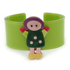 【送料無料】ブレスレット　アクセサリ—　ライトグリーンイエローピンクドリーアクリルカフス 19cmllight green, yellow, pink dolly acrylic wide cuff bracelet 19cm l