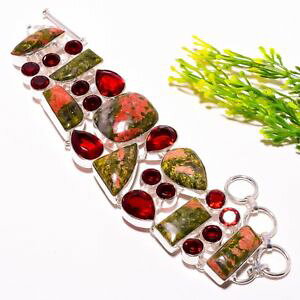 yzuXbg@ANZT?@unakiteuXbg78 sb744unakite, garnet gemstone handmade ethnic fashion jewelry bracelet 78 sb744