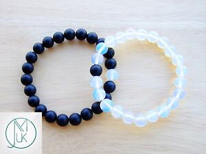 �y���������z�u���X���b�g�@�A�N�Z�T��?�@�J�b�v���I�j�L�X�u���X���b�gcouple opaliteonyx natural gemstone bracelet 69 elasticated healing stone