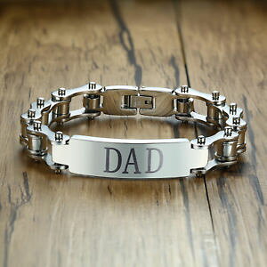yzuXbg@ANZT?@oCNuXbg`F[XeXX`[t@bVVo[father bicycle bike men bracelet chain stainless steel daddy fashion silver 83