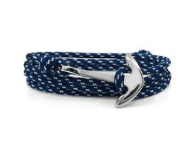 【送料無料】ブレスレット　アクセサリ—　ドットシルバーアンカーブレスレットメンズレディースブレスレットロープnavy white dots amp; silver anchor bracelet mens womens bracelet paracord rope