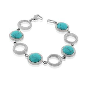 �y���������z�u���X���b�g�@�A�N�Z�T��?�@�v���^�A�Y�[��edforce acero inoxidable tono plata azul imitacin turquesa pulsera