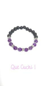 �y���������z�u���X���b�g�@�A�N�Z�T��?�@�u���X���b�g�r�[�Y�A���W�X�gbracelet beads lava and amethyst