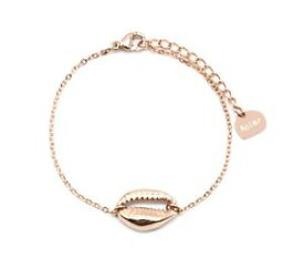 【送料無料】ブレスレット　アクセサリ—　シェルチェーンブレスレットゴールドスチールローズbc3393ffine chain bracelet with shell charm rose gold steel