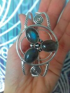 �y���������z�u���X���b�g�@�A�N�Z�T��?�@�V���o�[�u���X���b�gsilver bracelet labradorite adjustable plated light, protection