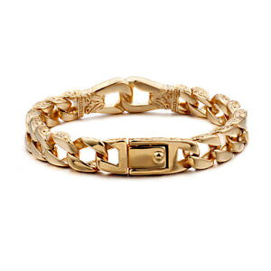 yzuXbg@ANZT?@oCJ[N`F[XeXX`[uXbgS[hN[high quality biker link chain stainless steel men cool bracelet gold 12mm 866