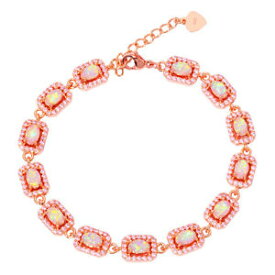 【送料無料】ブレスレット　アクセサリ—　ピンクオパールピンクトパーズシルバーローズゴールドメッキジュエリーチェーンブレスレットpink opal pink topaz silver rose gold plated women jewelry chain bracelet os573