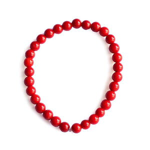 �y���������z�u���X���b�g�@�A�N�Z�T��?�@�S���A�J�T���S�u���X���b�g5mmnatural round red coral bracelet 5mm beads with elastic cord