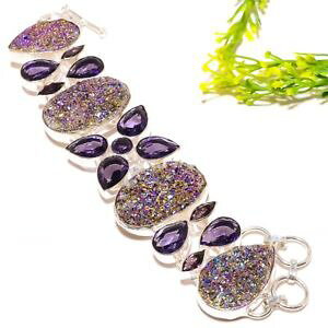 yzuXbg@ANZT?@`^jEAWXguXbgtitanium druzy, amethyst gemstone fashion jewelry bracelet 78 sb1194