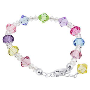 yzuXbg@ANZT?@X^[OVo[XtXL[Gg}`NX^uXbgC`925 sterling silver swarovski elements multi crystal bracelet 7 to 8 inch