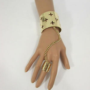 yzuXbg@ANZT?@JbgAEg^nh`F[t@bVJtuXbgX[uO women gold cutout crosses metal hand chains fashion cuff bracelet slave ring