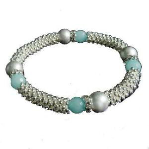 �y���������z�u���X���b�g�@�A�N�Z�T��?�@�p�[�N���[��park lane plateado amp; azul cuentas pulsera elstica