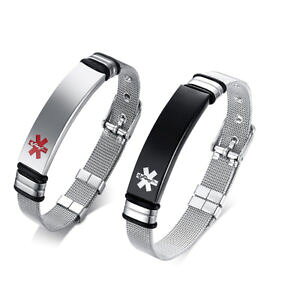 yzuXbg@ANZT?@uXbg^OJX^t[EHb`adjustable women men medical alert id bracelet watch tag custom free engraving