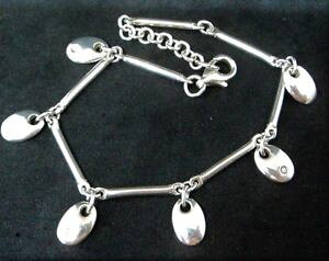 yzuXbg@ANZT?@X^[OVo[ON`F[I[ohbv`[uXbgNAsterling silver longlink chain oval drop charm bracelet clear cz stones 925