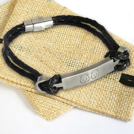 【送料無料】ブレスレット　アクセサリ—　ブレスレットグラビアバールシャルムアンプcuir id identit bracelet gravure personnalise acier barre charme amp;