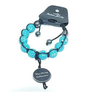 �y���������z�u���X���b�g�@�A�N�Z�T��?�@�I�����B�A���C���X�g�[���f�B�X�R�{�[���u���X���b�glight blue rhinestone disco ball adjustable bracelet by the olivia collection