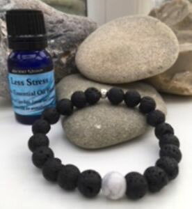 yzuXbg@ANZT?@handmadeXg[uXbghowliteXgXhandmade lava stone essential oil diffuser bracelet howlite less stress oil