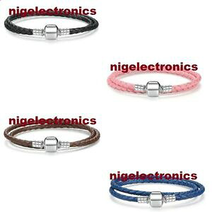 yzuXbg@ANZT?@X^[OVo[_uuXbgo[bp925 sterling silver double leather bracelet moments barrel fit european charm