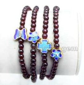 【送料無料】ブレスレット　アクセサリ—　ガーネットブレスレットビーズ small 34mm round high quality natural garnet 27 bracelet amp; blue beads309