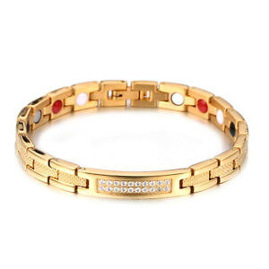 yzuXbg@ANZT?@S[h`^uXbggold titanium steel 4 elements magnetic therapy bracelet men women arthritis