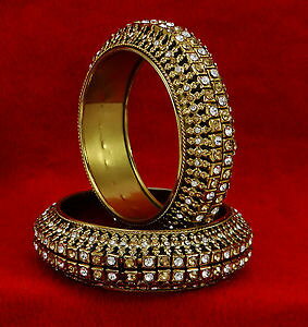 �y���������z�u���X���b�g�@�A�N�Z�T��?�@�{���E�b�h�u���X���b�g�u���X���b�gbollywood traditionnel indien 2 pc kada bracelet set femmes bracelet bijoux 2*10