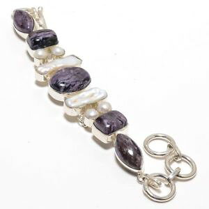 yzuXbg@ANZT?@VAuXbgnatural russian mines charoite,biwa pearl gemstone jewelry bracelet 78