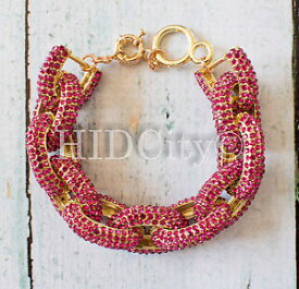 【送料無料】ブレスレット　アクセサリ—　pave linkブレスレットステートメントpave link bracelet statement crew crystals bubble gold silver us seller