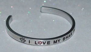 �y���������z�u���X���b�g�@�A�N�Z�T��?�@�n���h���C�h�u���X���b�gi love my shar pei handmade amp; polished bracelet