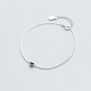 yzuXbg@ANZT?@X^[OVo[v[Vv{[r[Y`F[uXbg925 sterling silver plain simple ball bead chain bracelet jewelry 1719cm a2874
