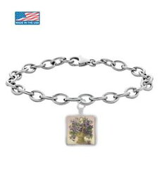 【送料無料】ブレスレット　アクセサリ—　ブレスレットバスケットflower basket with purple flowers bracelet
