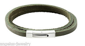 �y���������z�u���X���b�g�@�A�N�Z�T��?�@alraune�u���X���b�g�N���C�h�I���[�u42cmedelstahlverschlubalraune, leather bracelet clyde, olive, 42 cm, edelstahlverschlu