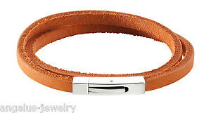 �y���������z�u���X���b�g�@�A�N�Z�T��?�@alraune�u���X���b�g�N���C�h�I�����W42cmedelstahlverschlubalraune, leather bracelet clyde, orange, 42 cm, edelstahlverschlu