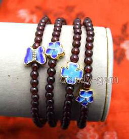 【送料無料】ブレスレット　アクセサリ—　ガーネットブレスレットビーズブラ 34mm round high quality natural garnet 27 bracelet and blue beadsbra309