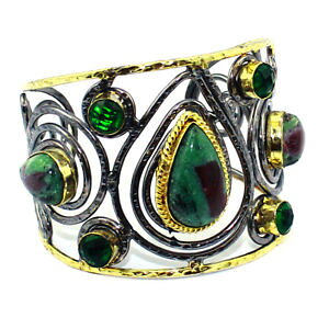 yzuXbg@ANZT?@NI[cJtruby josite tsavorite quartz cuff jewelry gold womens jewelry