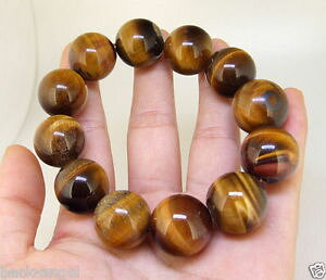 �y���������z�u���X���b�g�@�A�N�Z�T��?�@20mm�X�g�[���W���G���[�u���X���b�g75aaa20mm natural yellow tiger eye stone beads jewelry stretchy bracelet 75aaa