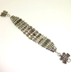 �y���������z�u���X���b�g�@�A�N�Z�T��?�@bracelets natural labradorite gemstone beaded36gramsbracelets natural labradorite gemstone beaded 36 grams