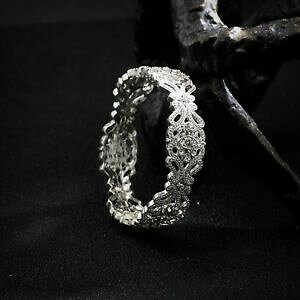 yzuXbg@ANZT?@A[fRNX^re[Wpulsera elstico plateado art deco cristal vintage matrimonio original ct3