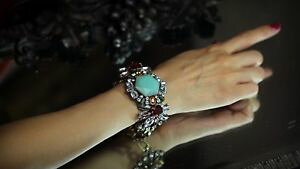 �y���������z�u���X���b�g�@�A�N�Z�T��?�@�u���X���b�g�A�[���f�R���o�C�o���r���e�C�W�E�F�f�B���Oct3costume fashion bracelet art deco flower blue amber retro vintage wedding ct3