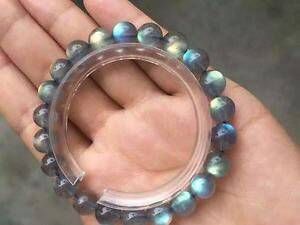 �y���������z�u���X���b�g�@�A�N�Z�T��?�@�u���X���b�g7mmaaanatural labradorite strong blue light round heal beads bracelet 7mm aaa