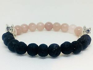 �y���������z�u���X���b�g�@�A�N�Z�T��?�@�u���X���b�g���[�Ylava stone and rose quartz bracelet