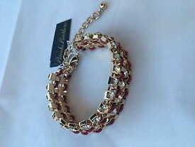 【送料無料】ブレスレット　アクセサリ—　ブルックスブレスレット クリスタルリボンbrooks brothers gold plated bracelet crystal and red silk ribbon