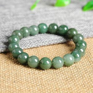 �y���������z�u���X���b�g�@�A�N�Z�T��?�@10mmw�����N�u���X���b�g craft natural jade jadeite 10mmw round beads link bracelet elastic