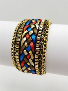 yzuXbg@ANZT?@uXbgJtS[hNXvAJKV[bracelet cuff multicolor gold magnetic clasp american legacy 15 x 75