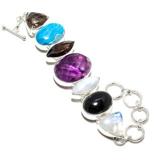 yzuXbg@ANZT?@AWXgX[L[[Xg[uXbgamethyst,smoky,moonstone 56 gm gemstone jewelry bracelet ad349 750
