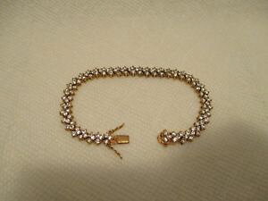 yzuXbg@ANZT?@ejXuXbgS[hNAX^[OVo[C`tennis bracelet clear stones gold vermeil 925 sterling silver 14 in x 775 inch