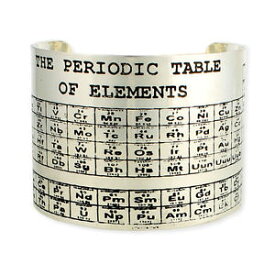 【送料無料】ブレスレット　アクセサリ—　ブレスレットワイドカフシルバートーンメタルオタクperiodic table of elements bracelet wide cuff silver tone metal science nerd