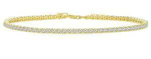 yzuXbg@ANZT?@X^[OVo[g[XejXuXbg925 sterling silver yellowgoldtone thin slim tennis bracelet with cubic