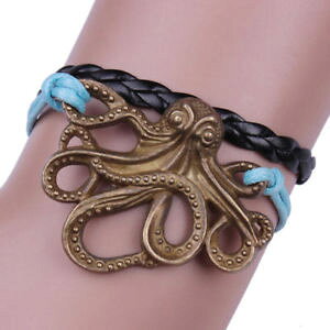 yzuXbg@ANZT?@^Rp[\ieB[vU[L[guXbg30xoctopus personality rope leather cute charm bracelet alloy diy jewelry i0i6