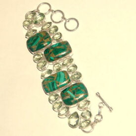 【送料無料】ブレスレット　アクセサリ—　マラカイトグリーンアメジストハンドメイドジュエリーブレスレットpretty malachite,green amethyst 74 gm handmade jewelry bracelet 8